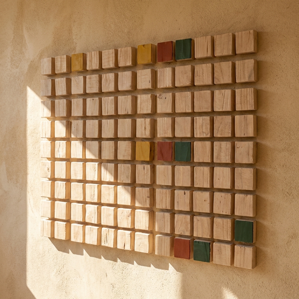 Wooden tile calendar with a few painted publishing days